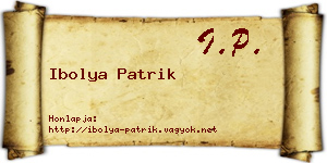 Ibolya Patrik névjegykártya